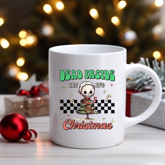 Dead Inside But It's Christmas Coffee Mug 15oz Cup - Picture 1 of 2